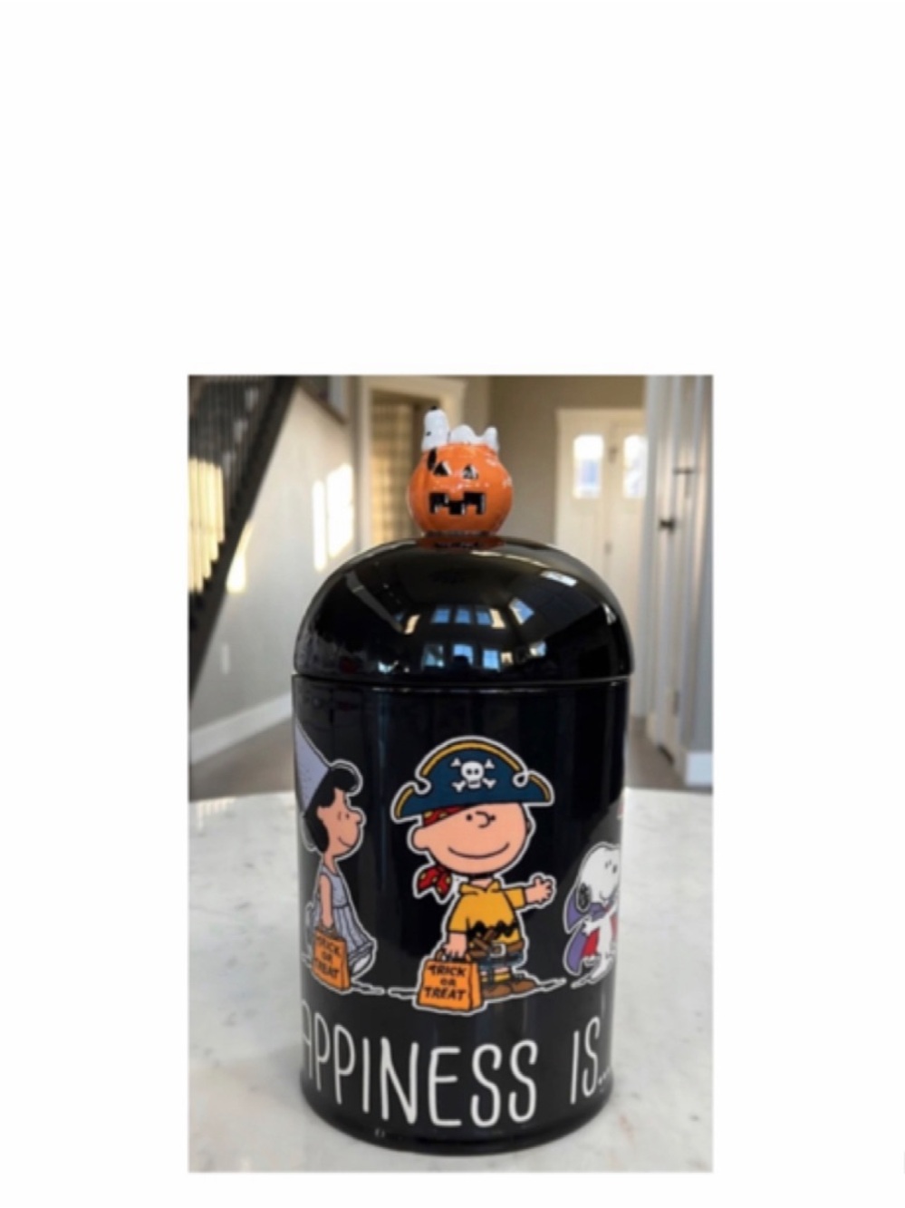 NEW Peanuts Snoopy βHappiness is Halloweenβ Ceramic Canister π